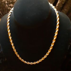 18" Diamond  Cut Rope Chain Necklace